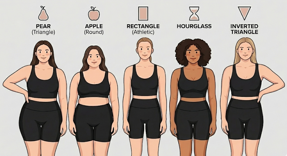 Outfits for Different Body Types – example silhouettes guide